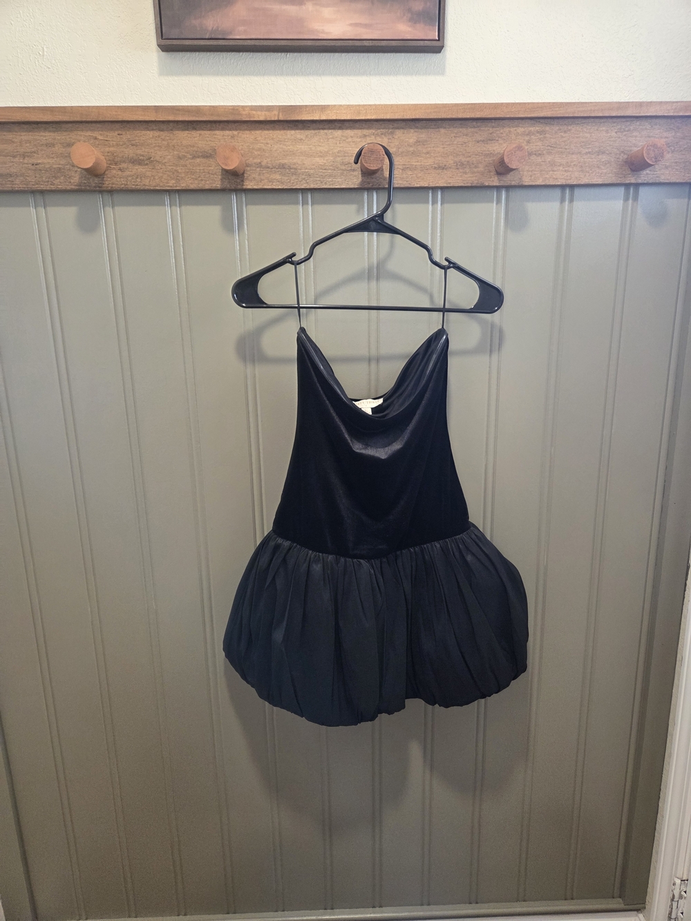 Black Velvet Bubble Dress - Women